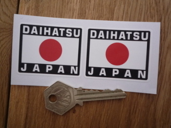Daihatsu Japan Hinomaru Style Stickers. 2" Pair.