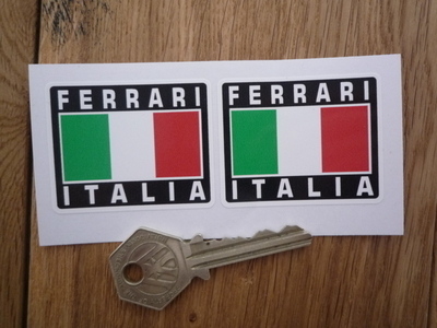 Ferrari Italia Tricolore Style Stickers. 2" Pair.