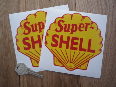 Shell Super Stickers. 2", 3", 4", 5", 6" or 7" Pair.