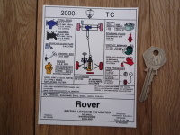 Rover P6 2000 TC Under Bonnet Service Info Special Offer Sticker - 5