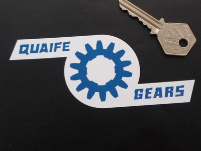 Quaife Gears Shaped Stickers. 5" Pair.