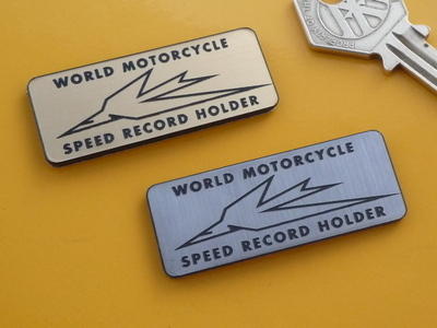 Triumph World Motorcycle Speed Record Holder Self Adhesive Bike Badge. 2