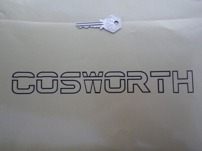 Cosworth Text Outline Cut Out Sticker. 9.5".