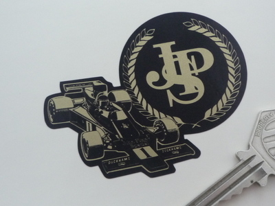 John Player Special Lotus JPS Black & Gold Logo & F1 Car Sticker. 3", 5" or 7".