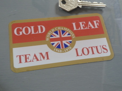 Gold Leaf Team Lotus World Champions Face Stick Window Sticker. 5".