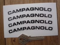 Campagnolo Short Text Wheel Stickers Set of 4 - Black & Clear - 4.5