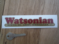 Watsonian Sidecars Birmingham Address Sticker. 6.5".