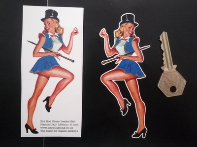 Hot Rod Cheerleader Majorette Pin-Up Girl Stickers. 5