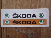 Skoda Number Plate Dealer Logo Cover Stickers. 5.5
