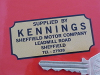 Kennings Sheffield Motor Company Dealers Sticker. 2.5".