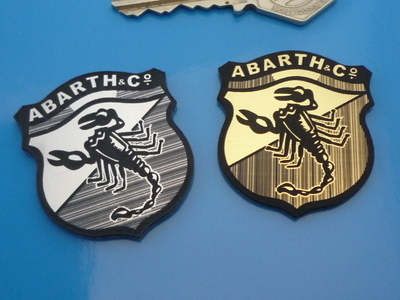 Abarth Shield Style Laser Cut Self Adhesive Car Badge. 1.5"