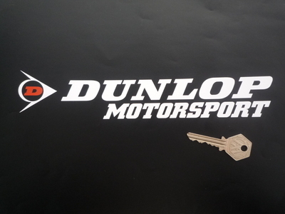 Dunlop Motorsport Cut Letters & Red 'D' Logo Stickers. 10" Pair.