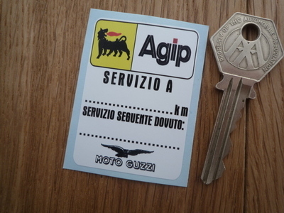 Moto Guzzi & Agip Servizio A Service Sticker. 1.5