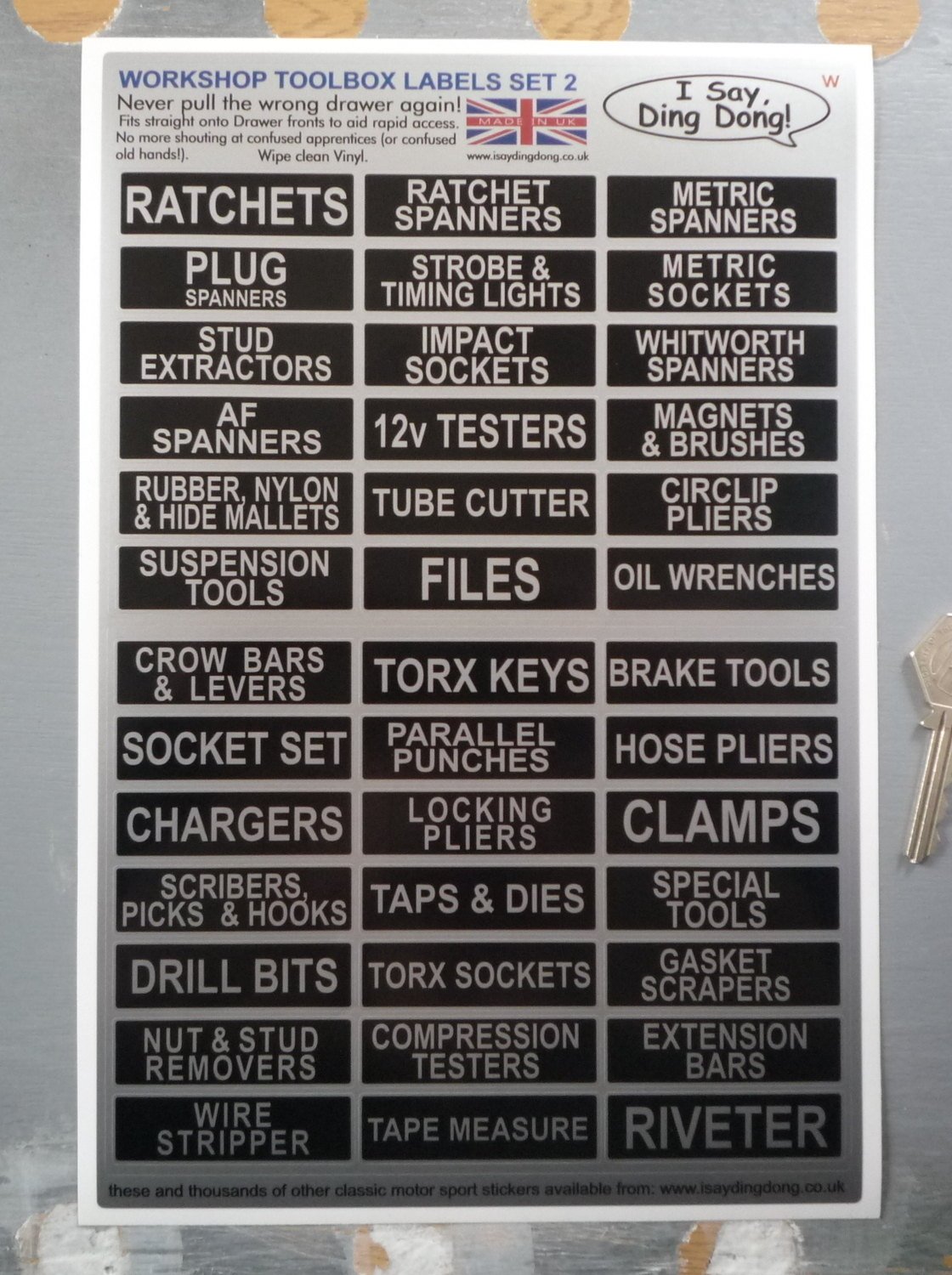 Workshop Drawer Labels Set 2. Help Identify Where Your Tools Are. Black & S