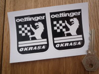 Oettinger Okrasa Black & White Stickers. 2.5" Pair.