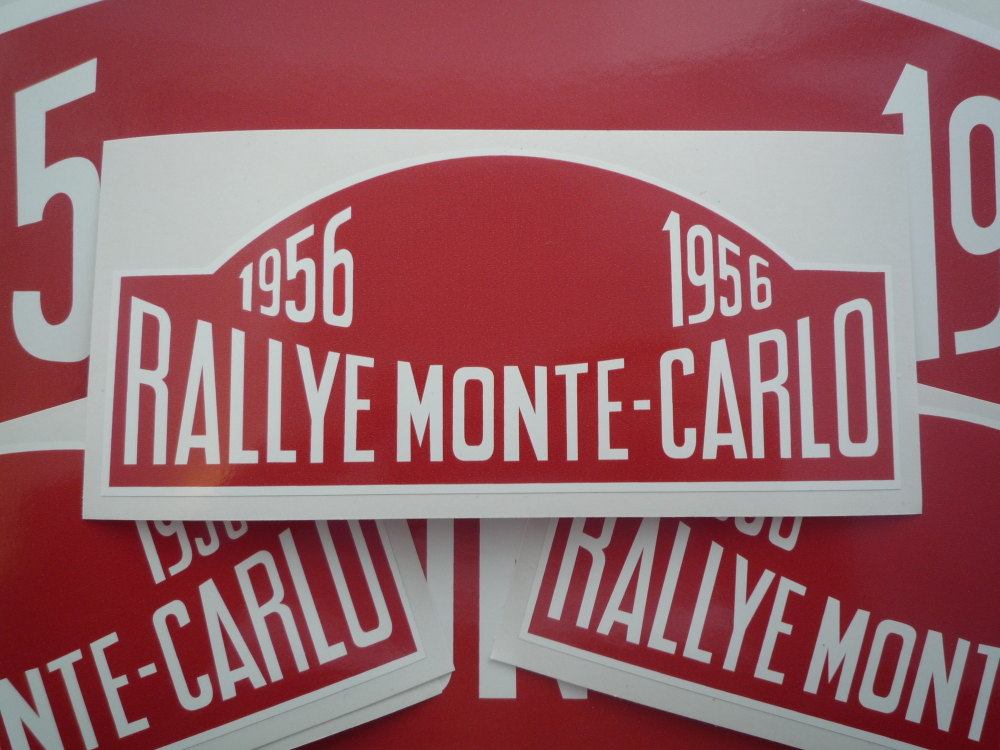 Monte-Carlo Rallye Rally Plate Stickers. 1955 - 1960. 6".