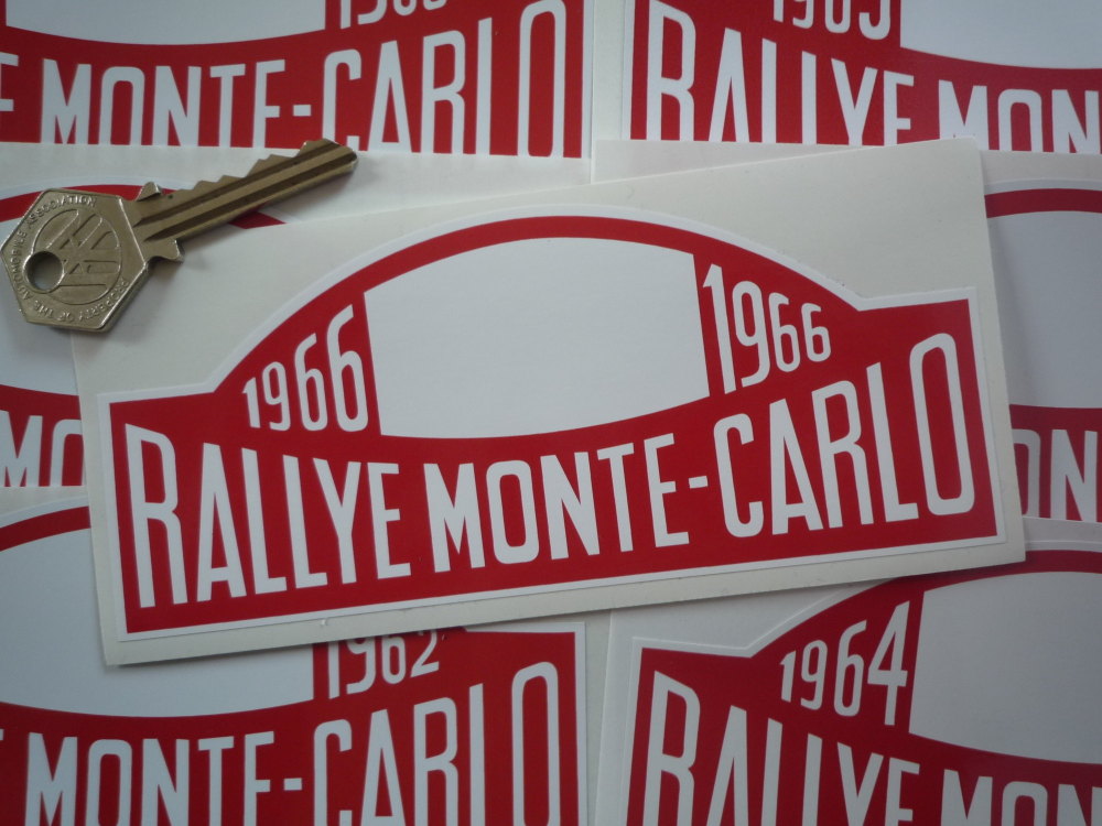 Monte-Carlo Rallye Rally Plate Stickers. 1961 - 1978. 6".