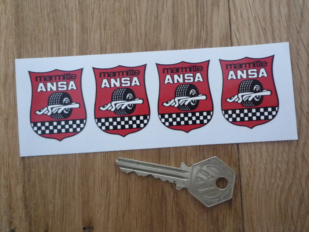 ANSA Marmitte Exhausts Stickers. Set of 4. 28mm or 38mm.