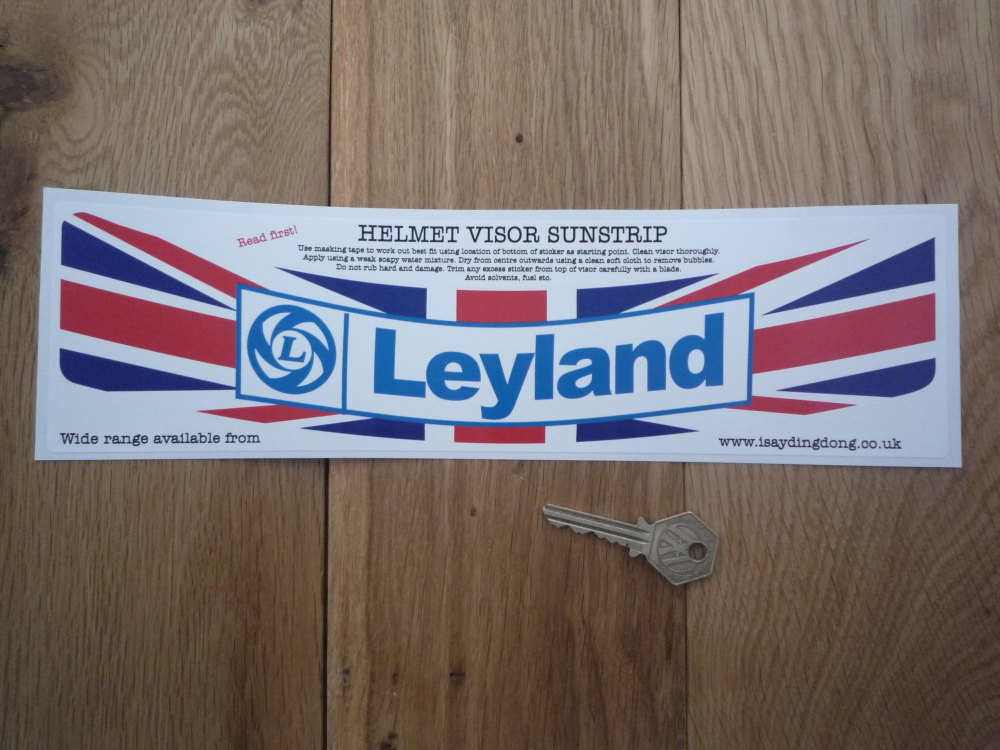 British Leyland Union Jack Style Helmet Visor Sunstrip Sticker. 12".