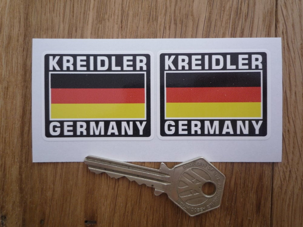 Kreidler Germany German Flag Style Stickers. 2" Pair.