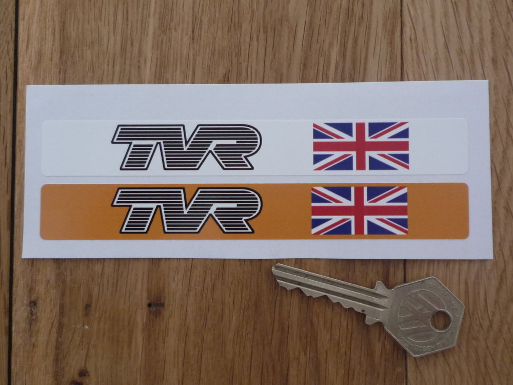 TVR Number Plate Dealer Logo Cover Stickers. 5.5" Pair.