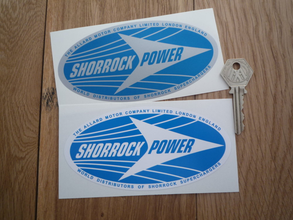 Shorrock Power Oval Stickers. 5.5" Pair.