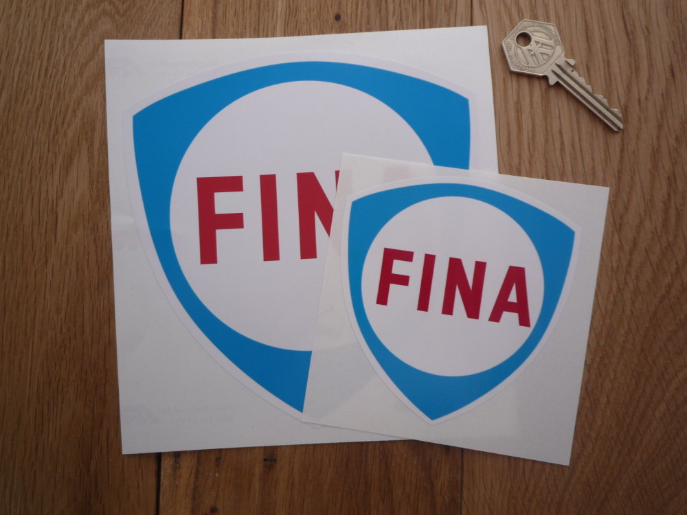 Fina Blue Shield Stickers. 4" or 6" Pair.