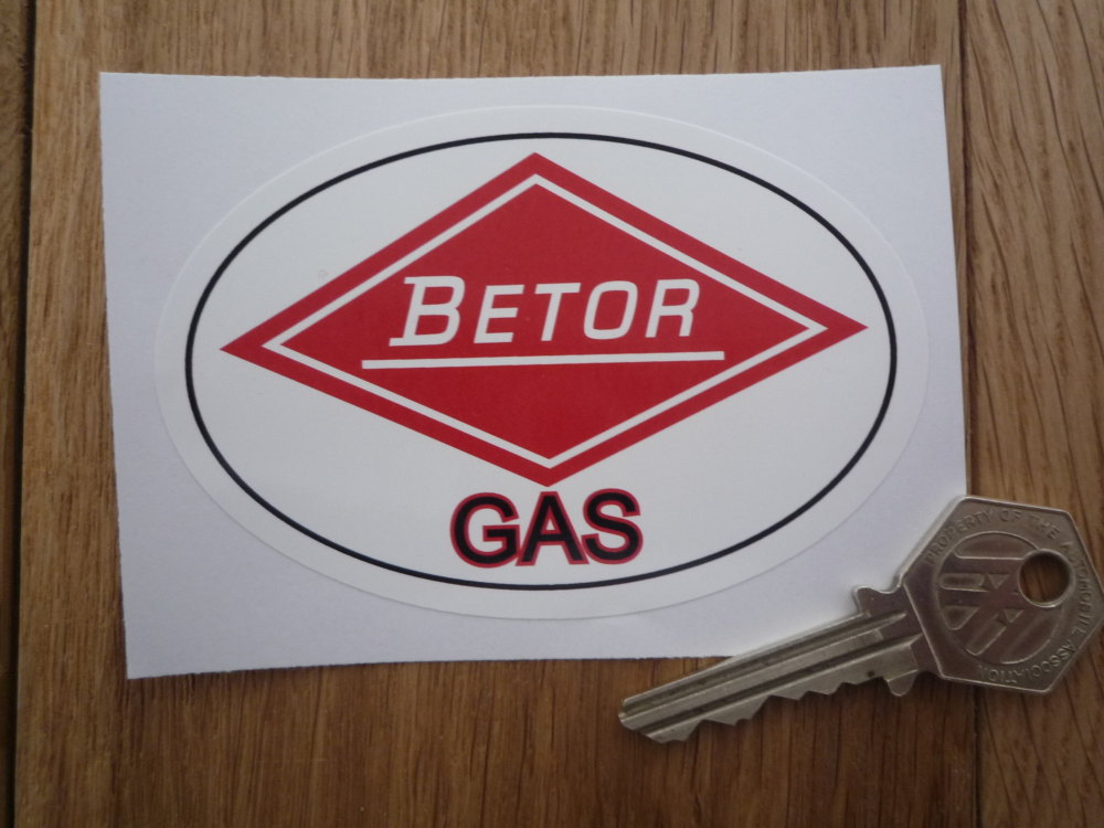 Betor Gas Oval Logo Sticker. 4".