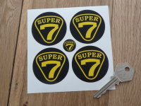 Lotus Super 7 Black & Yellow Wheel Centre Stickers - Set of 4 - 35mm or 50mm