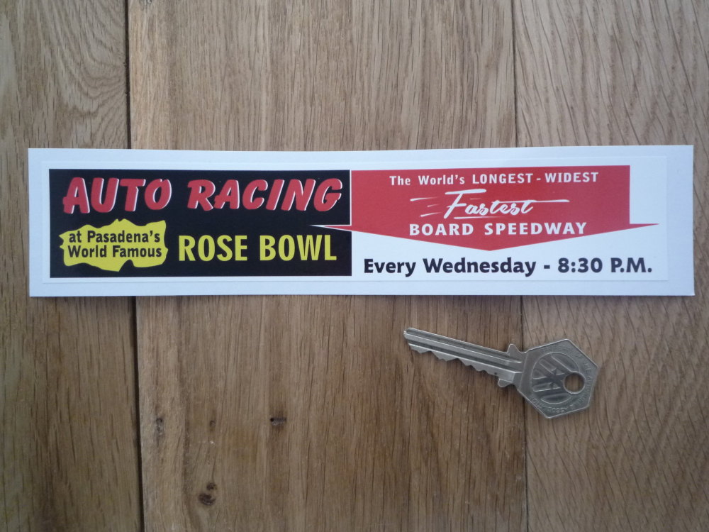 Auto Racing at Pasadena's Rose Bowl Board Speedway Sticker. 8