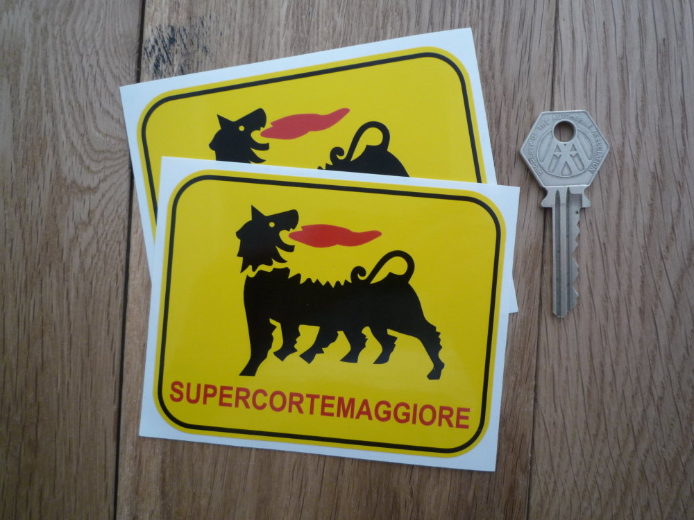 Supercortemaggiore Oblong Stickers. 4.25" Pair.