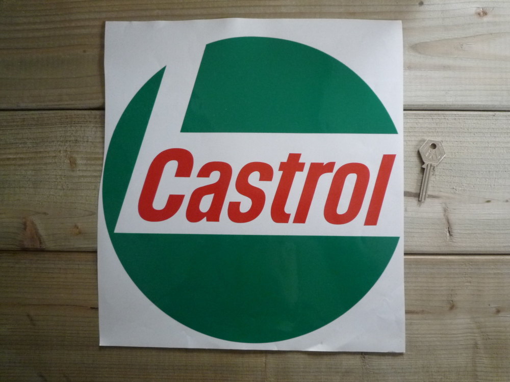 Castrol Green & Red Cut Vinyl Logo Sticker. 12".