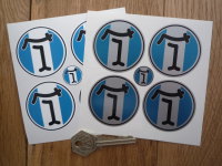De Tomaso Circular Wheel Centre Style Stickers. Set of 4. Various Sizes.