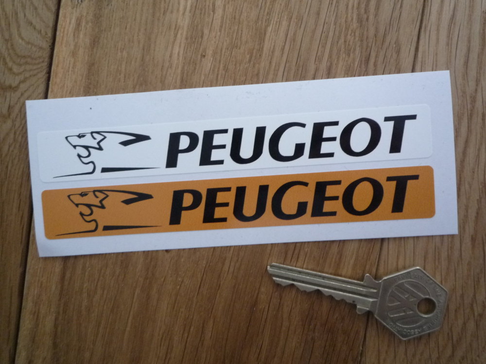Peugeot Number Plate Dealer Logo Cover Stickers. 5.5" Pair.
