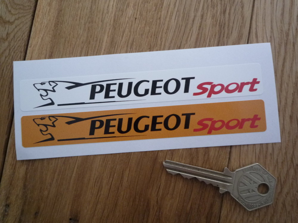 Peugeot Sport Number Plate Dealer Logo Cover Stickers - Black Style - 5.5" Pair