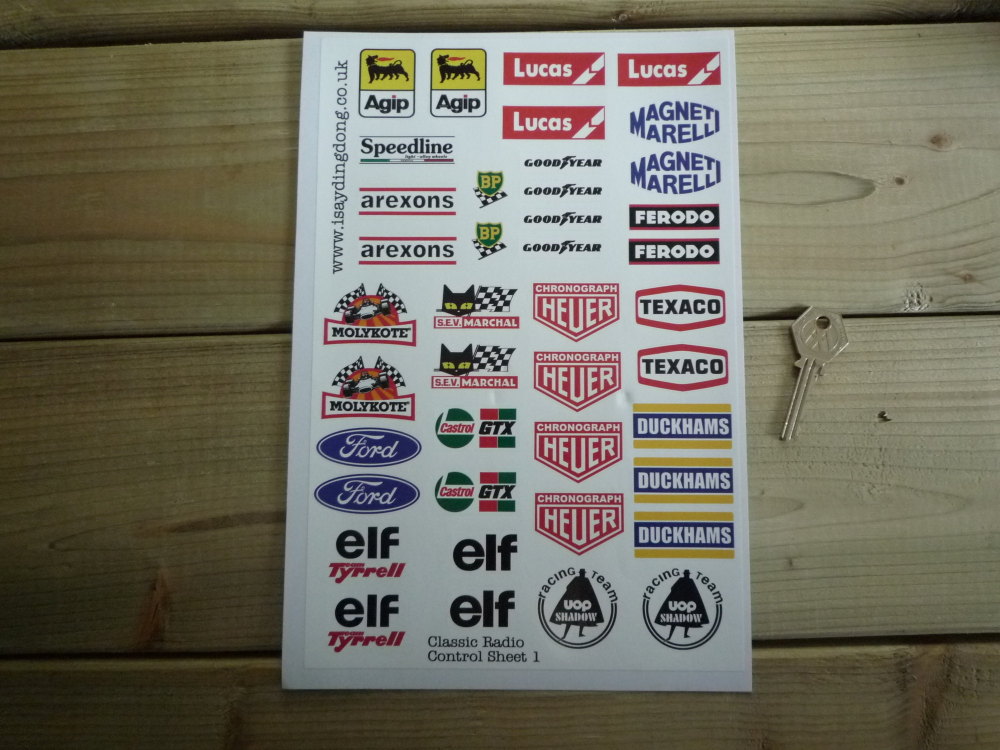 RC Radio Controlled Car Mardave Vintage Style Stickers. Set 1.