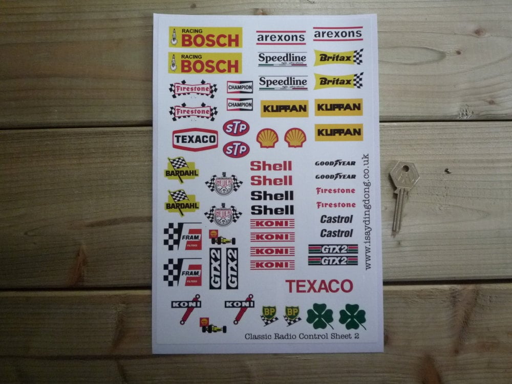 RC Radio Controlled Car Mardave Vintage Style Stickers. Set 2.