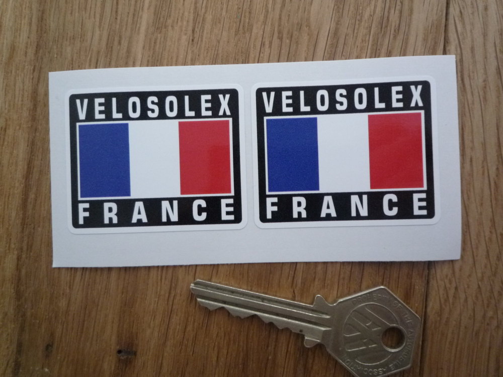VeloSolex France Tricolore Style Stickers. 2" Pair.
