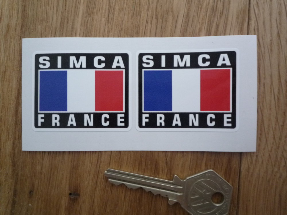 Simca France Tricolore Style Stickers. 2