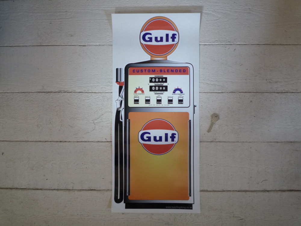 Gulf Petrol Pump Style Large Sticker. 24