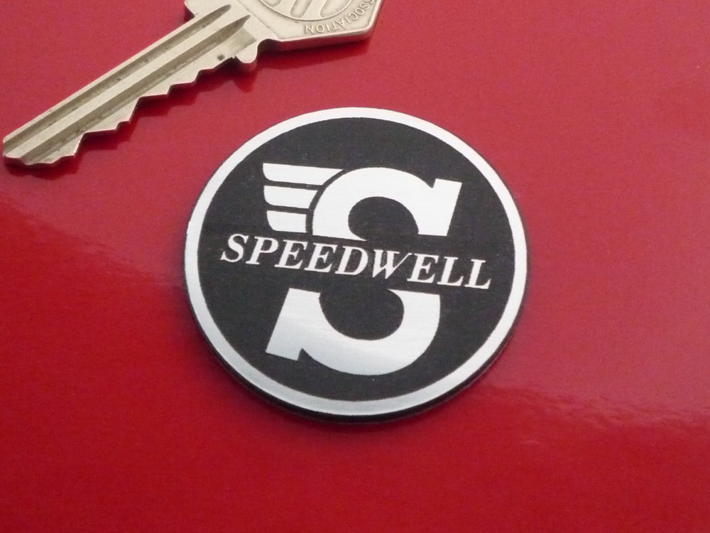 Speedwell Round Laser Cut Self Adhesive Badge. 44mm.