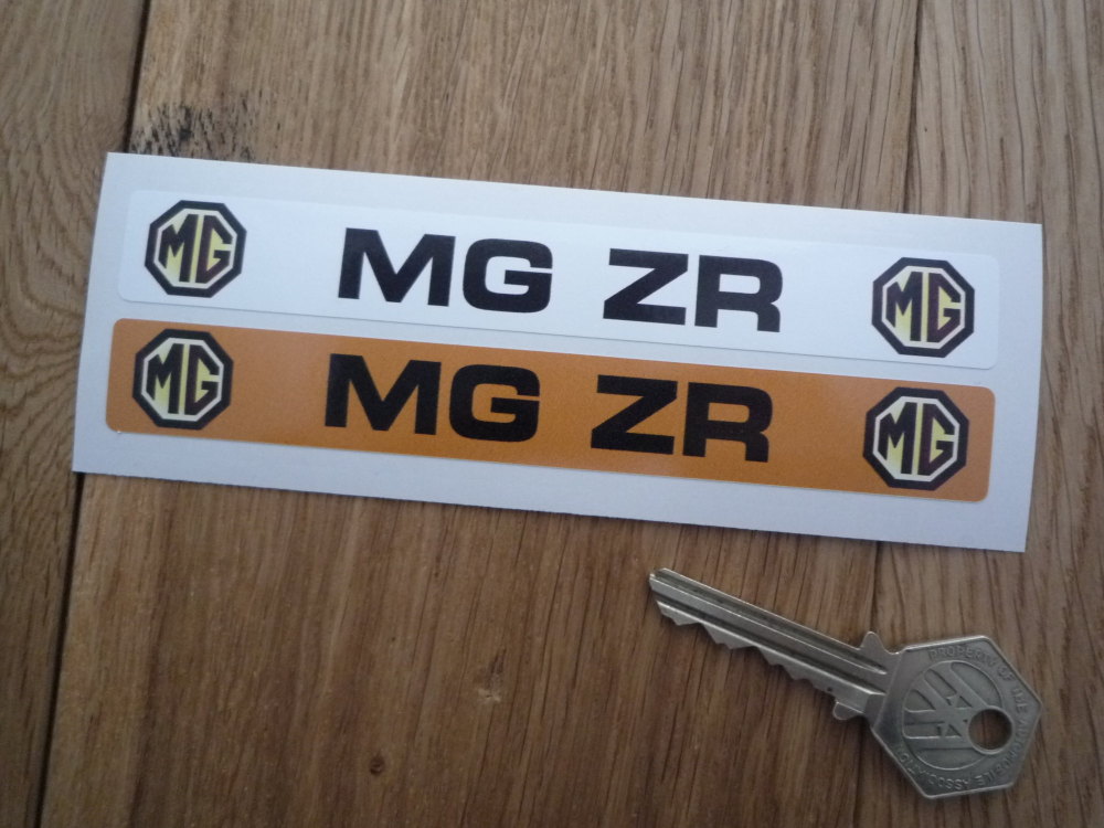 MG ZR Number Plate Dealer Logo Cover Stickers. 5.5" Pair.