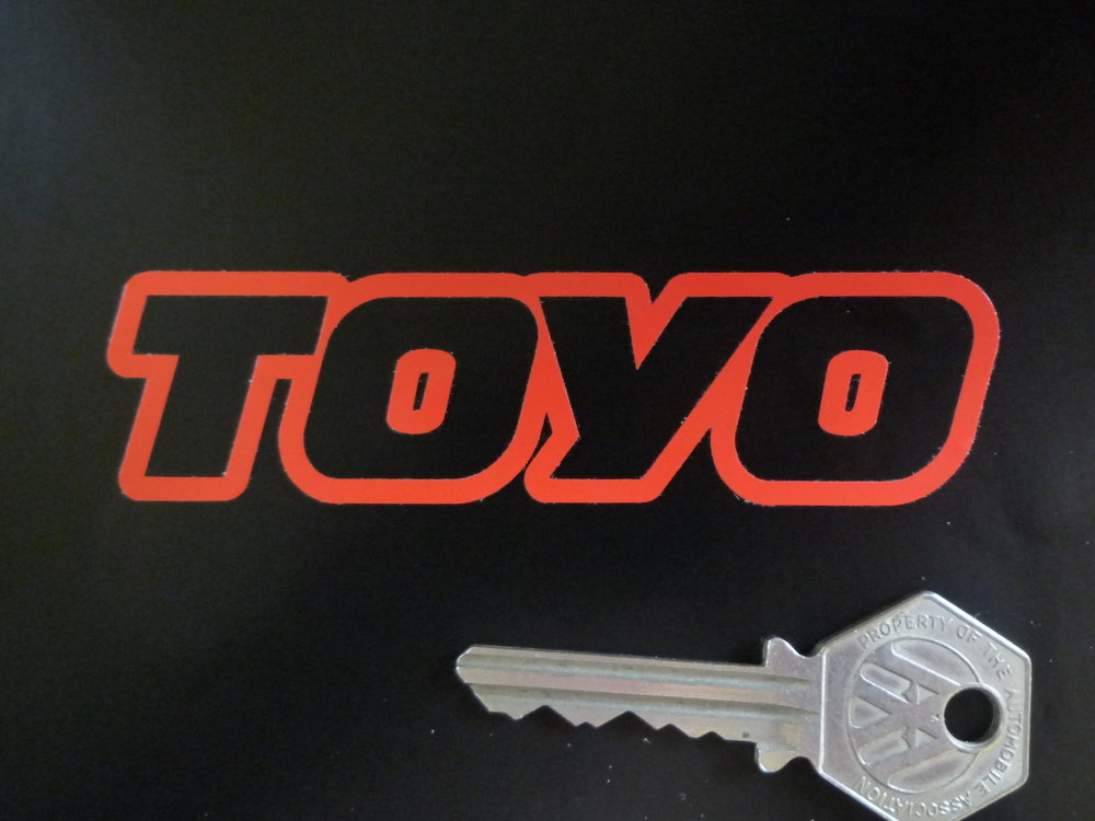 Toyo Text Outline Cut Vinyl Stickers. 4" Pair.