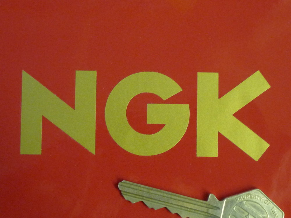 NGK Text Cut Vinyl Stickers. 3.75" Pair.