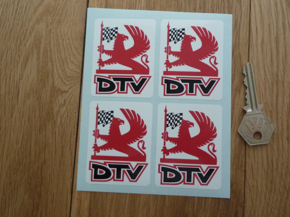 Vauxhall Dealer Team DTV Griffin Logo Oblong Stickers. Set of 4. 2".