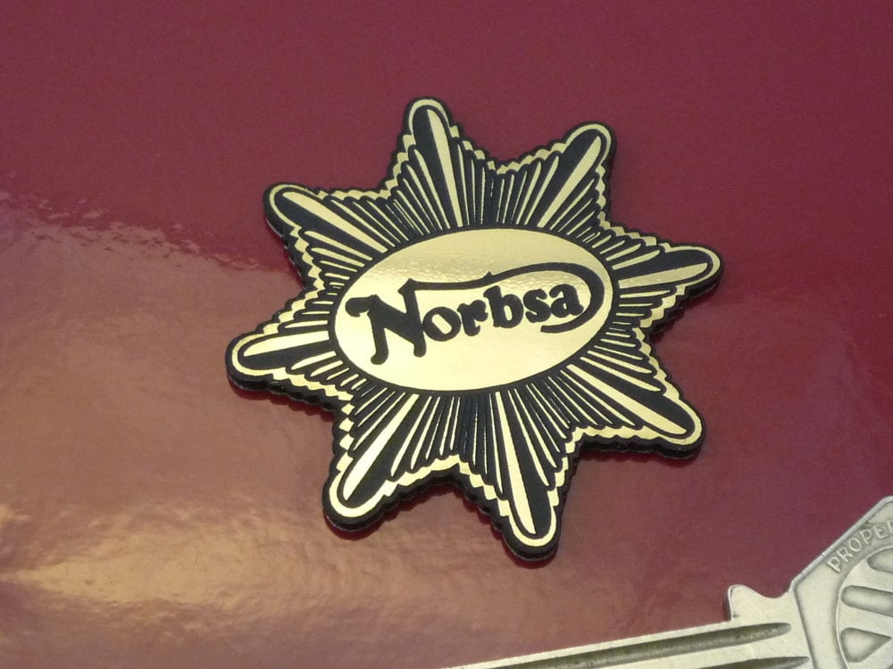 Norbsa Star Style Laser Cut Self Adhesive Bike Badge. 2".