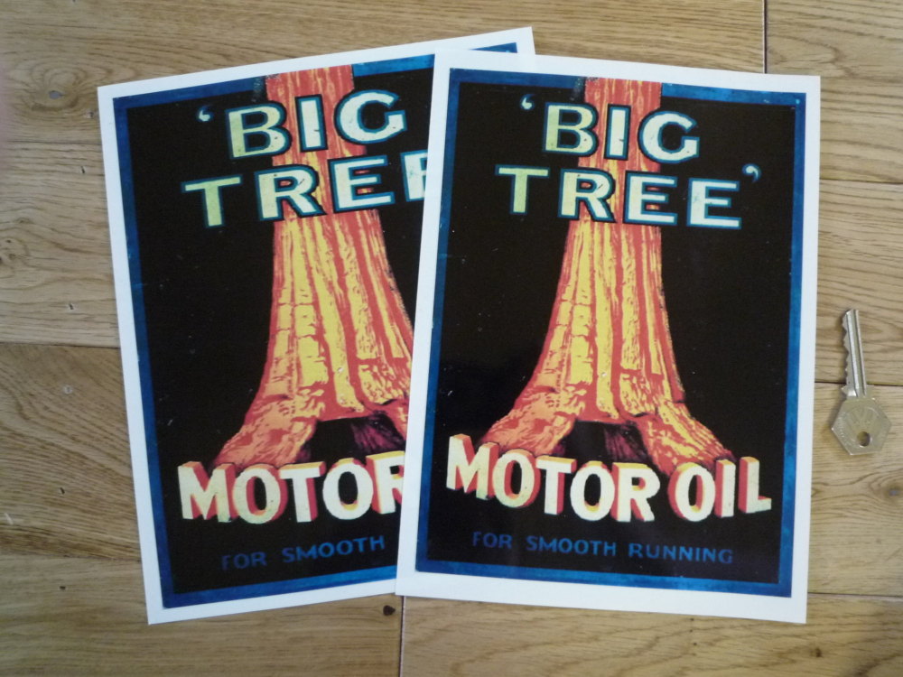 Big Tree Motor Oil Sticker. 6" or 7" Wide.