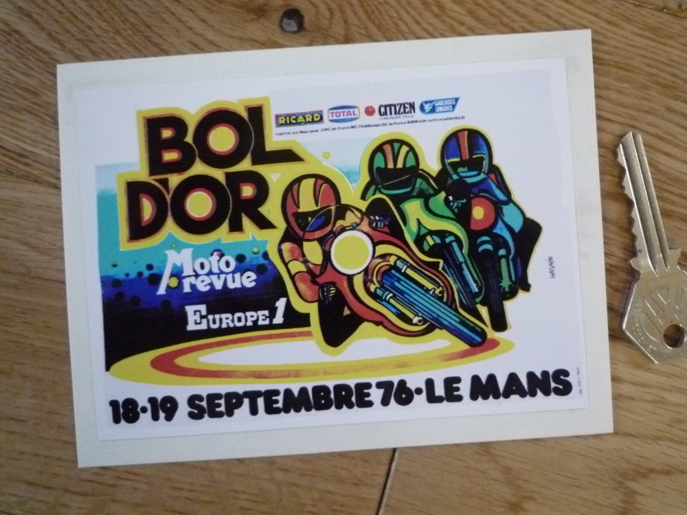 Bol d'Or Endurance Race 1976 LeMans Sticker. 5".