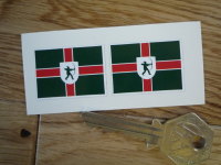 Nottinghamshire Flag Oblong Stickers. 33mm Pair.