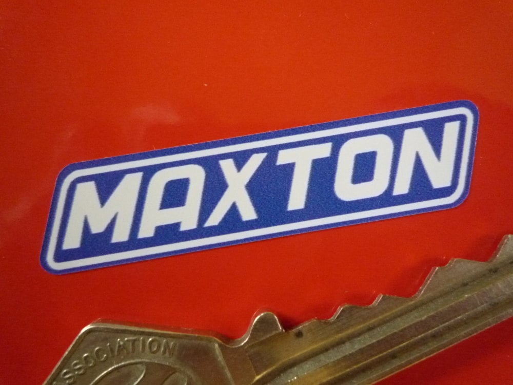 Maxton White & Blue Stickers. 1.25" or 2" Pair.